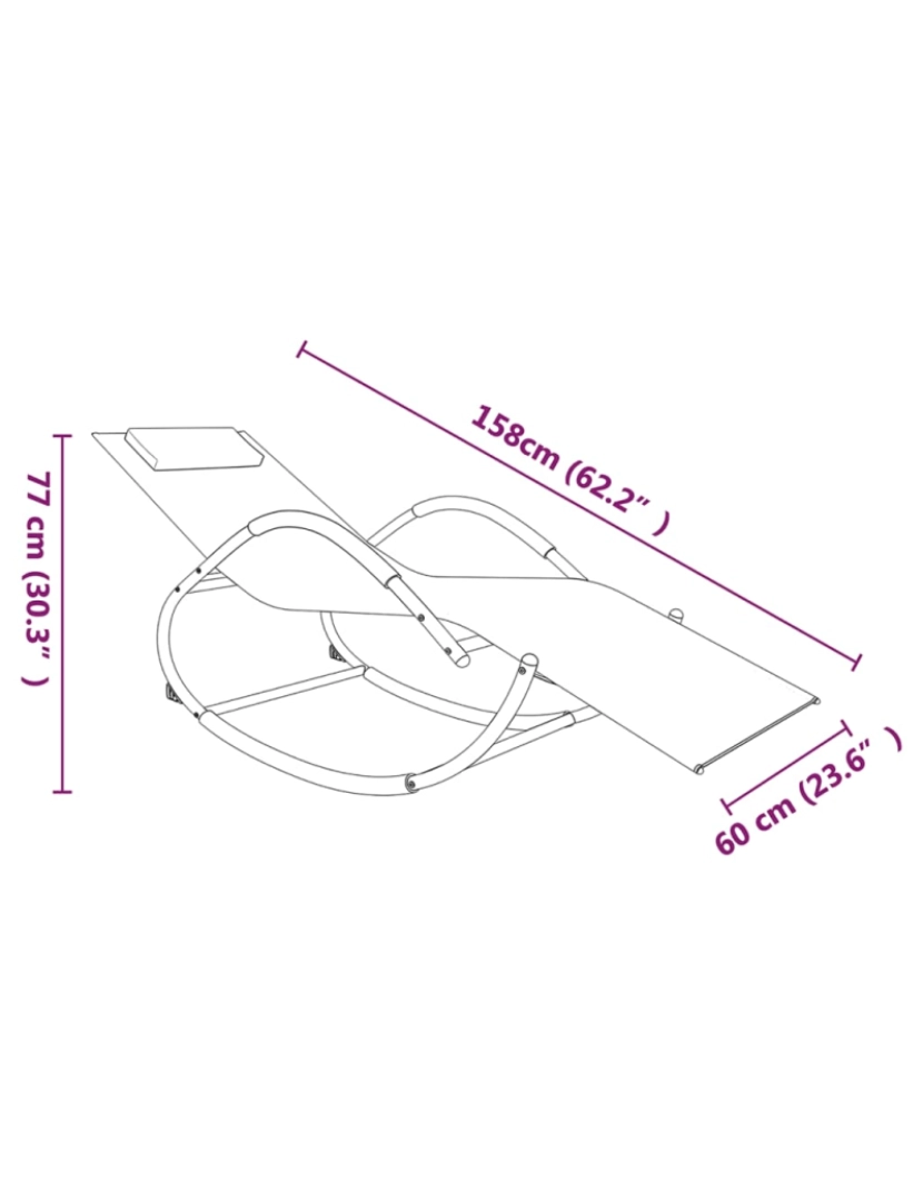 imagem de vidaXL Espreguiçadeiras baloiço 2 pcs aço e textilene cinzento8