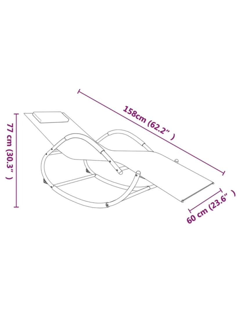 imagem de vidaXL Espreguiçadeiras baloiço 2 pcs aço e textilene preto8