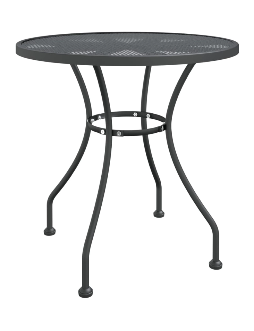 imagem de vidaXL Mesa de jardim Ø80x72 cm malha metal expandido antracite1