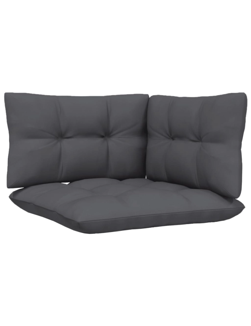 imagem de vidaXL 3 pcs conj. lounge de jardim c/ almofadões pinho maciço cinza10