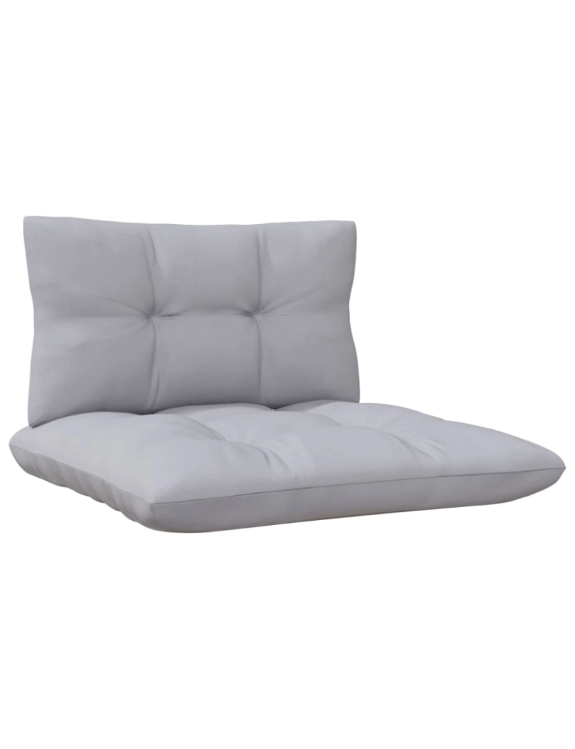 imagem de vidaXL 3 pcs conj. lounge de jardim c/ almofadões cinza pinho maciço10