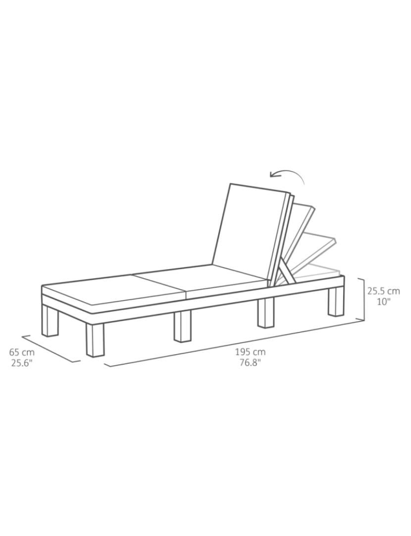 imagem de Keter Espreguiçadeira Daytona c/ almofadão grafite8