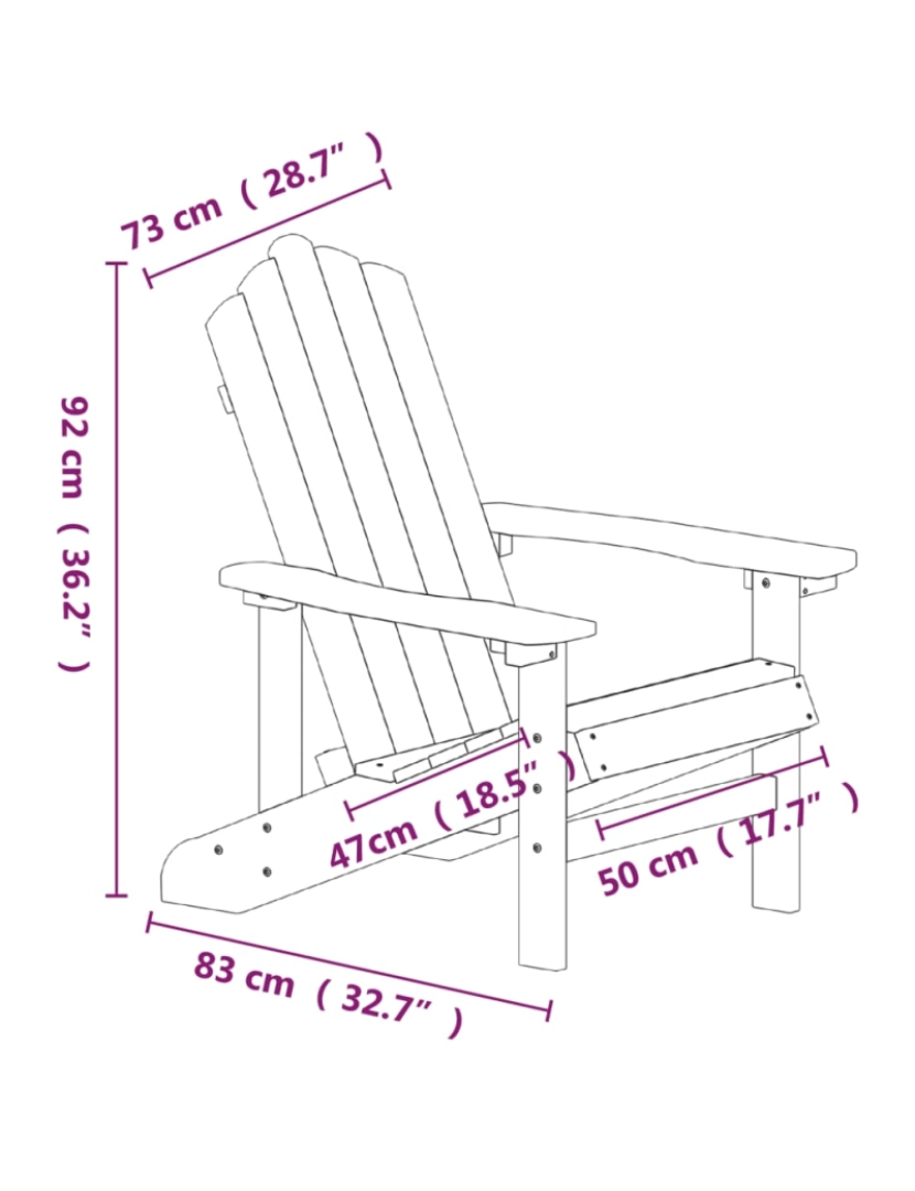 imagem de vidaXL Cadeiras de jardim Adirondack 2 pcs PEAD antracite6