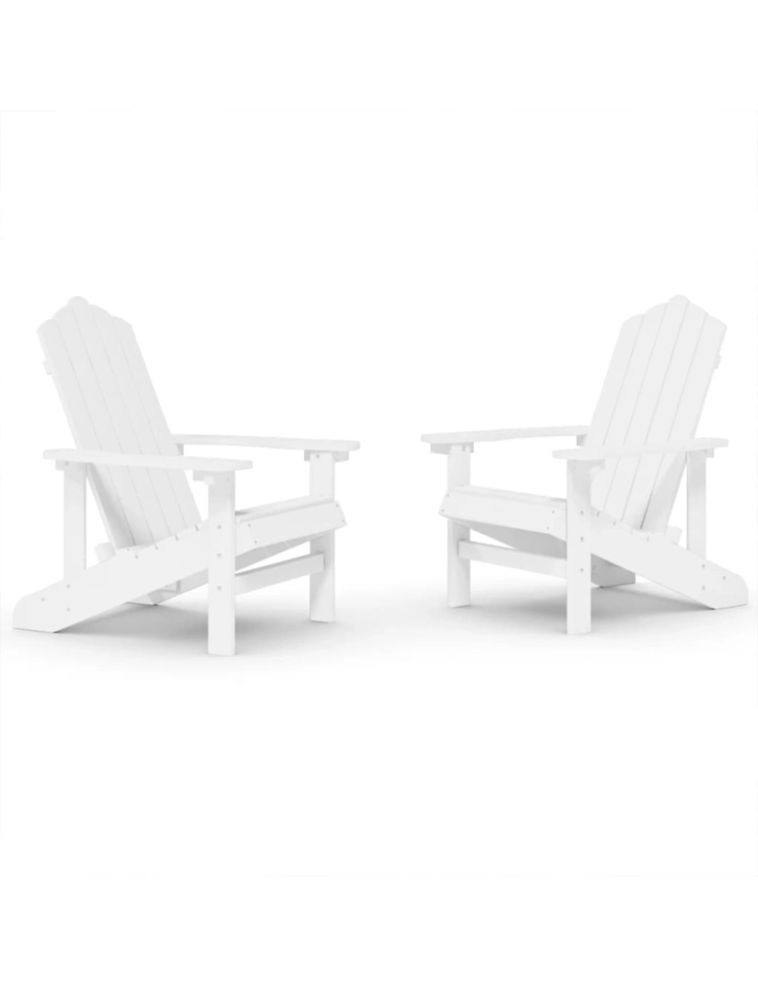 imagem de vidaXL Cadeiras de jardim Adirondack 2 pcs PEAD branco1