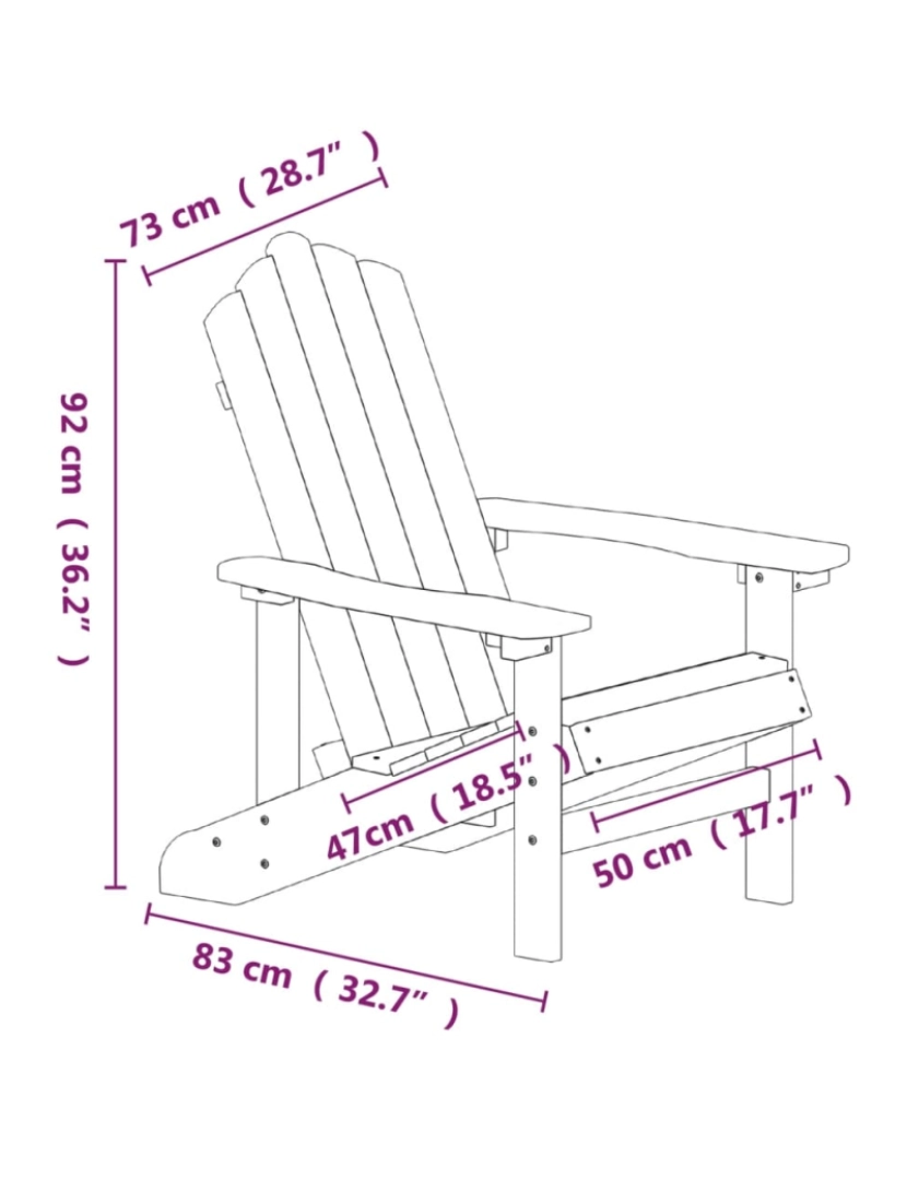 imagem de vidaXL Cadeiras de jardim Adirondack 2 pcs PEAD branco6