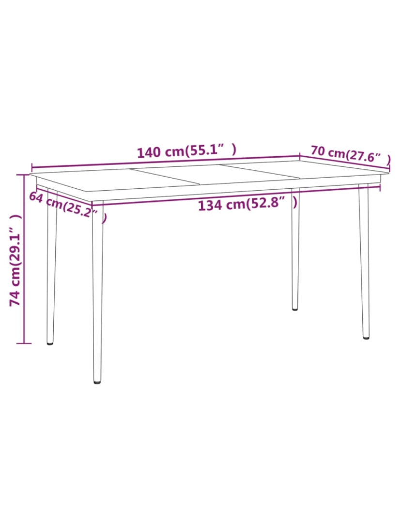 imagem de vidaXL 5 pcs Conjunto de jantar para jardim preto9