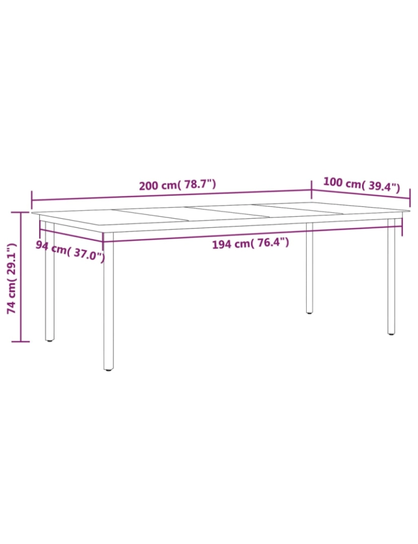 imagem de vidaXL 9 pcs conjunto de jantar para jardim preto9