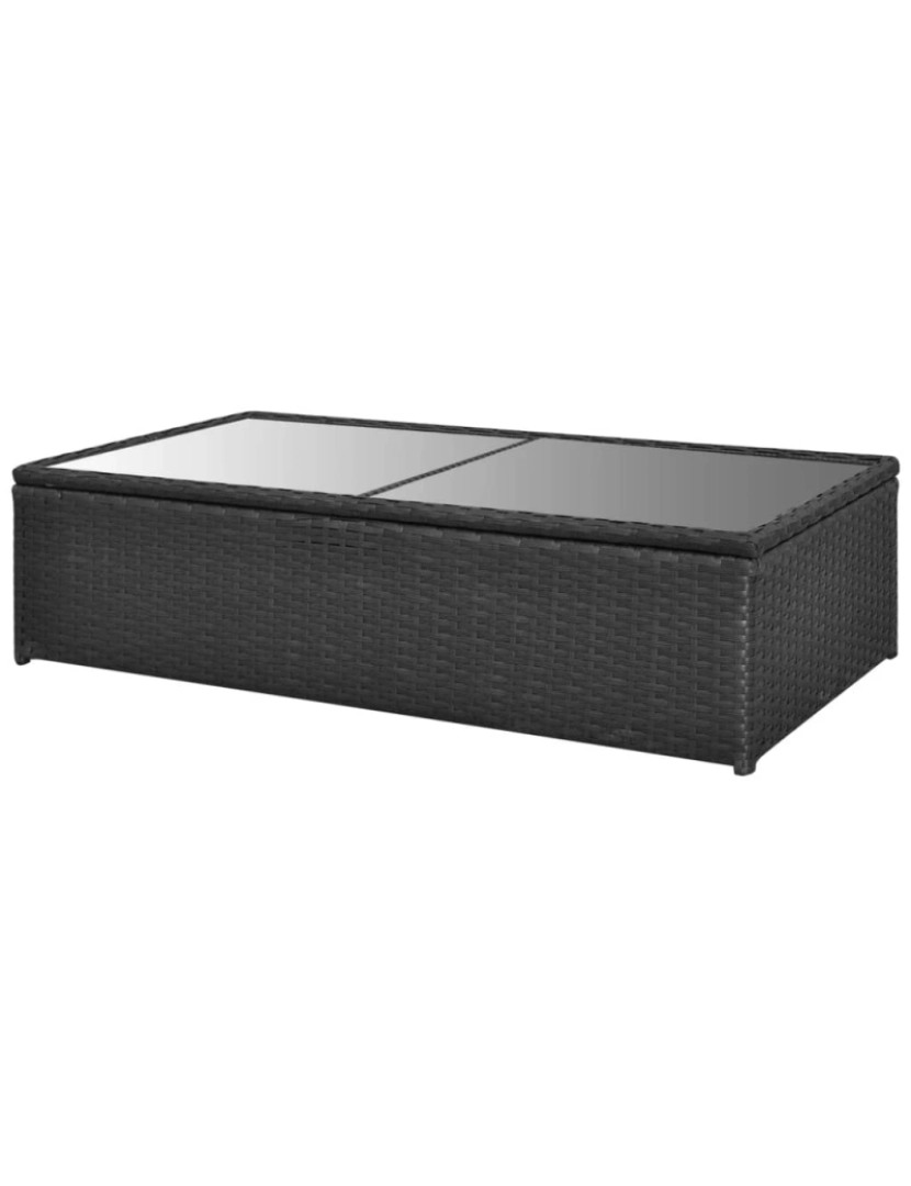 imagem de vidaXL 4 pcs conjunto lounge de jardim c/ almofadões vime PE preto10