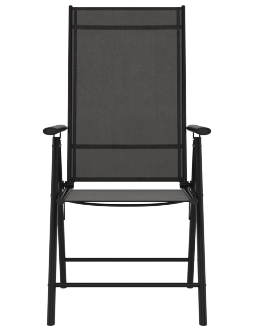 imagem de vidaXL Cadeiras de jardim dobráveis 6 pcs textilene preto4