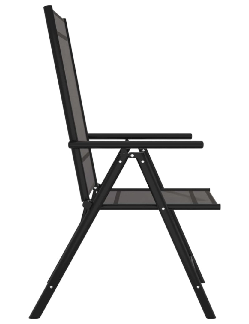 imagem de vidaXL Cadeiras de jardim dobráveis 6 pcs textilene preto5