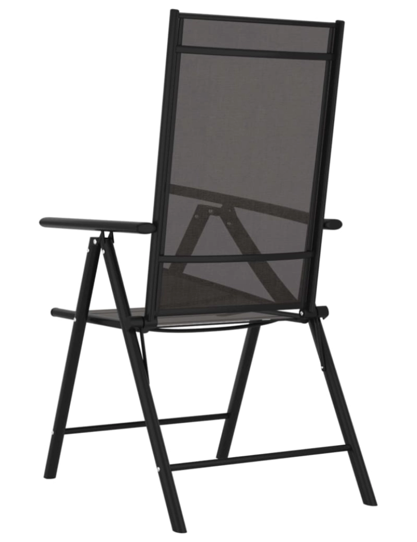 imagem de vidaXL Cadeiras de jardim dobráveis 6 pcs textilene preto6