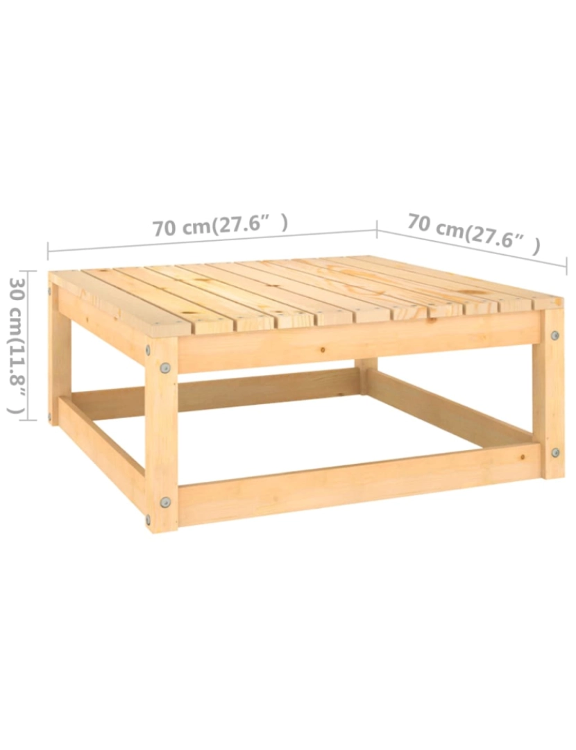 imagem de vidaXL 3 pcs conjunto lounge de jardim c/ almofadões pinho maciço11