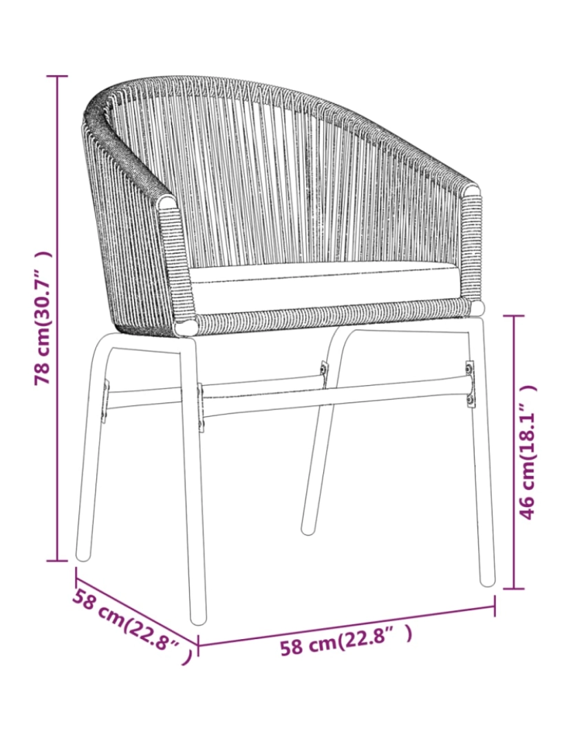 imagem de vidaXL 5 pcs conjunto de jantar para jardim cinzento9