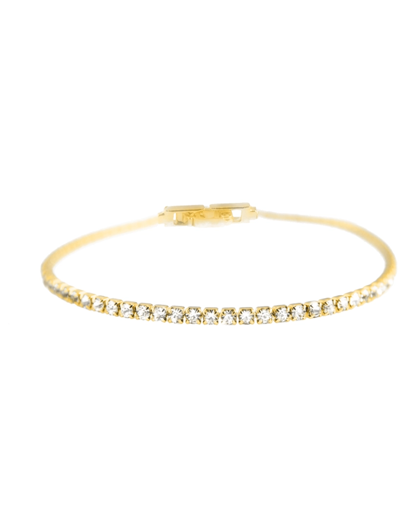 Luxenter - Pulseira Kayla com zircônia brilhante com acabamento em ouro amarelo 18 quilates Branco