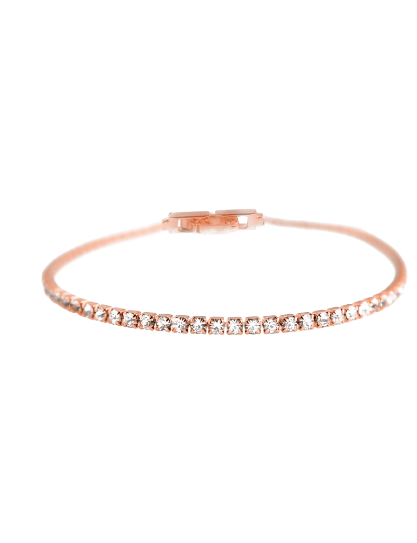 Luxenter - Pulseira Kayla com zircônias brilhantes com acabamento em ouro rosa 18 quilates Branco