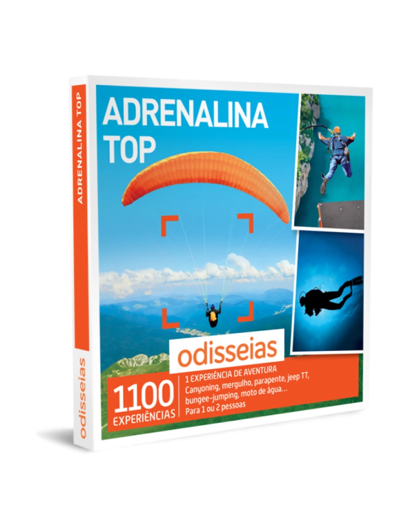 Odisseias - Odisseias Pack Presente Adrenalina Top Experiência de aventura 1 ou 2 pessoas