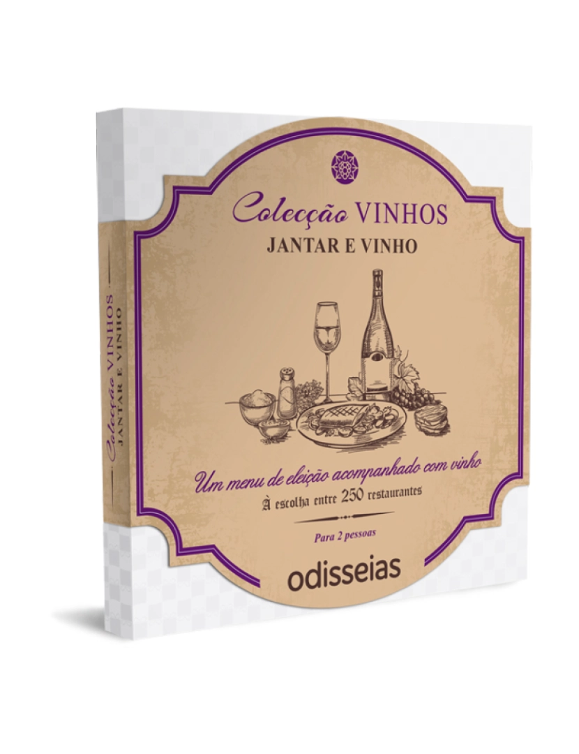 imagem de Odisseias Pack Presente Jantar e Vinho Experiência para 2 pessoas1