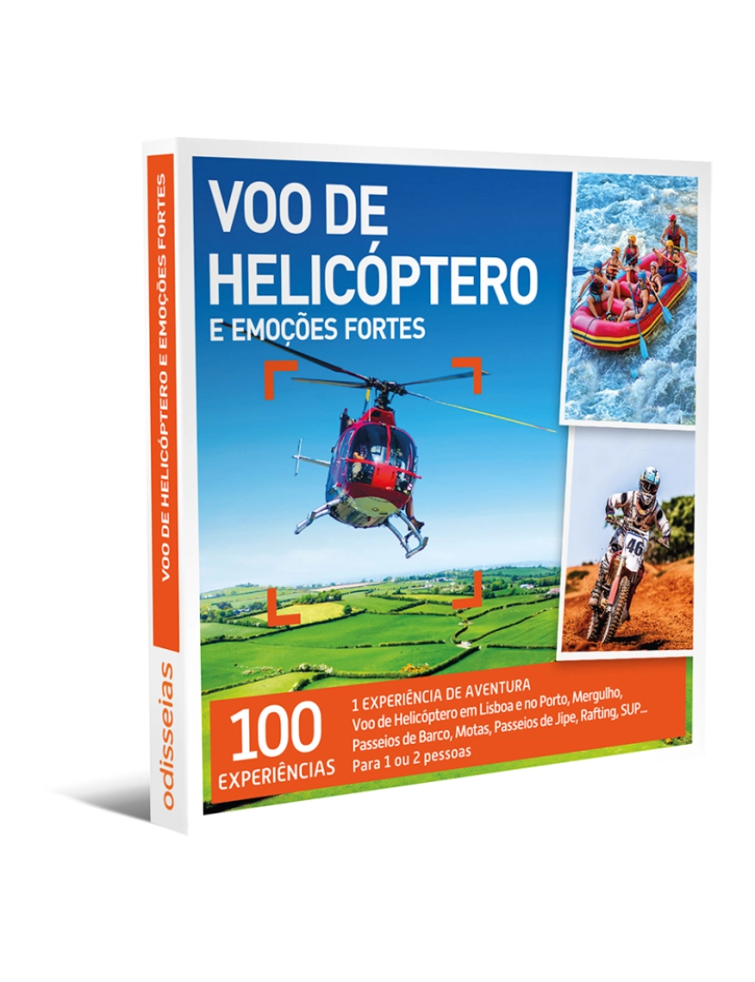 Odisseias - Odisseias Pack Presente Voo de Helicóptero e Emoções Fortes Experiência de aventura para 1 ou 2 pessoas