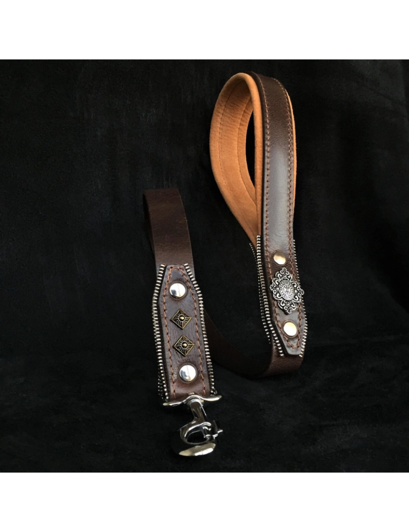 Bestia Custom Dog Gear - The Aztec Leash Brown