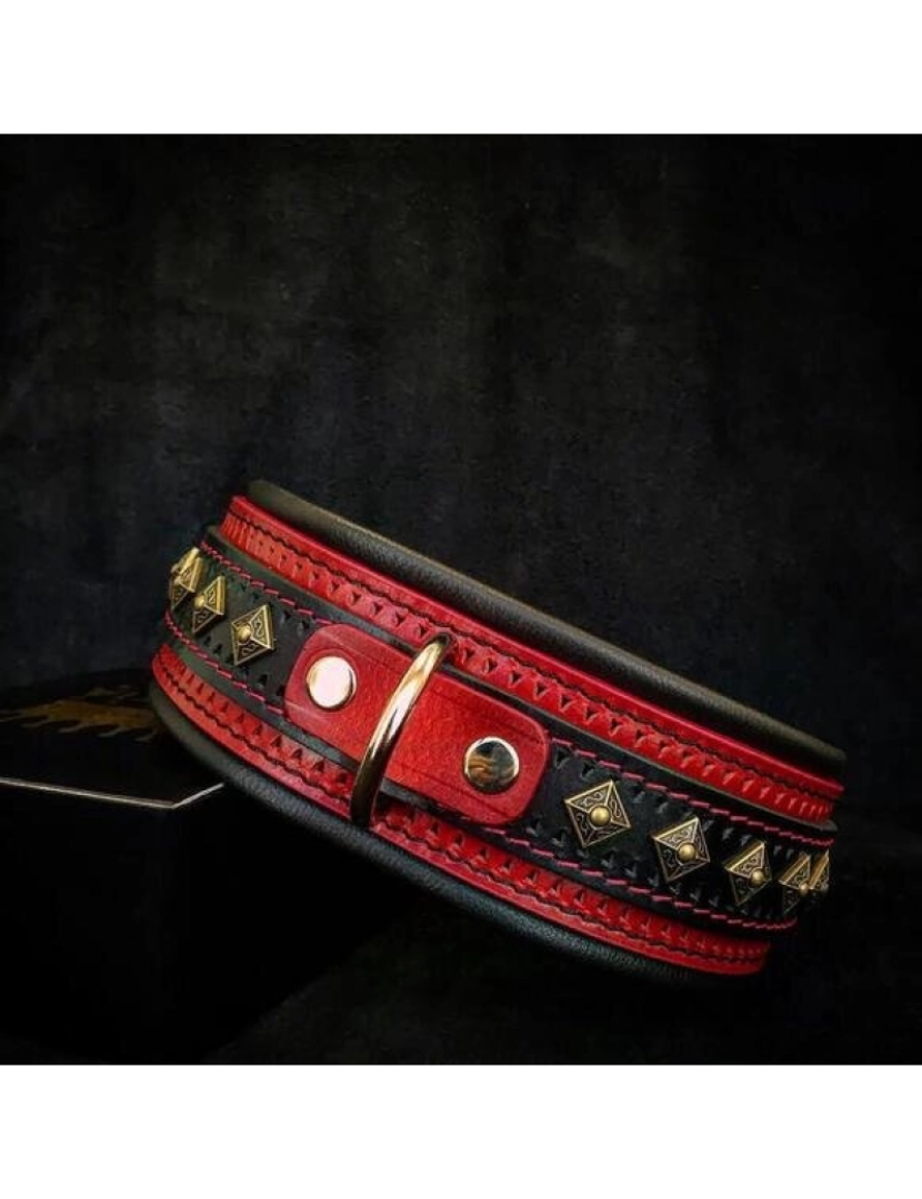 Bestia Custom Dog Gear - The Balteus Red Collar