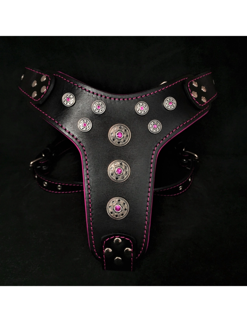 Bestia Custom Dog Gear - O Bijou Harness Black & Pink