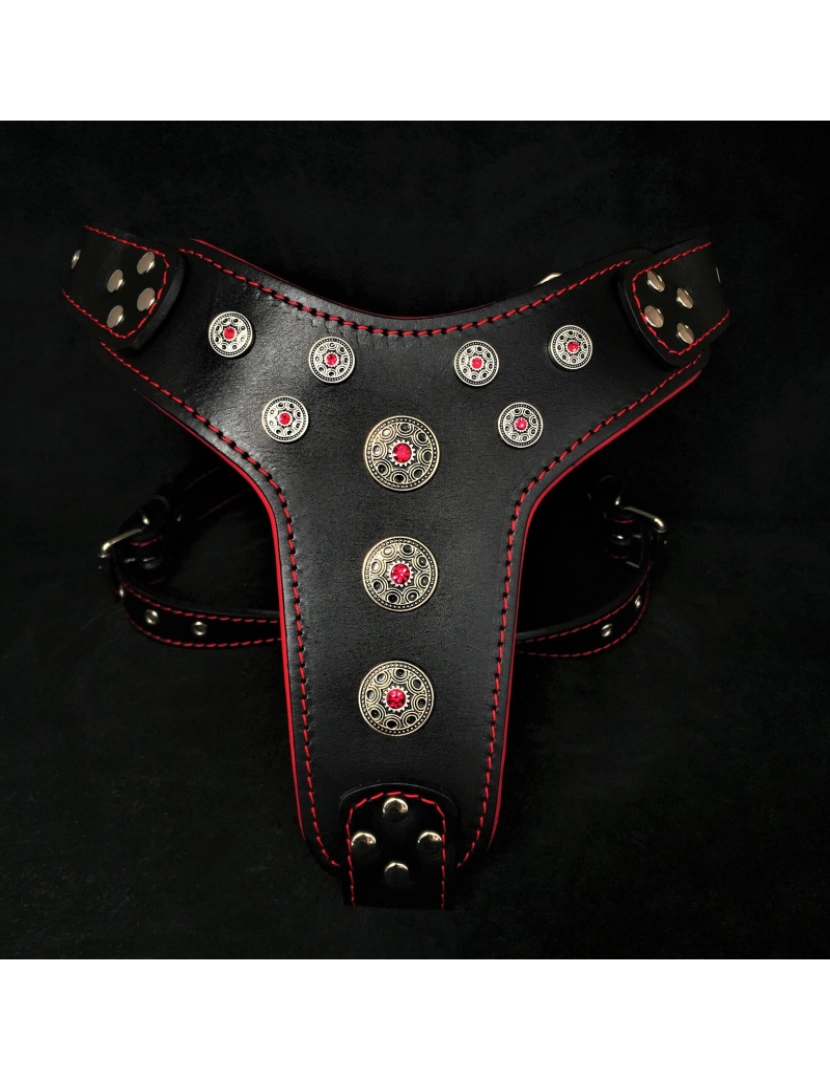 Bestia Custom Dog Gear - O Bijou Harness Preto & Vermelho