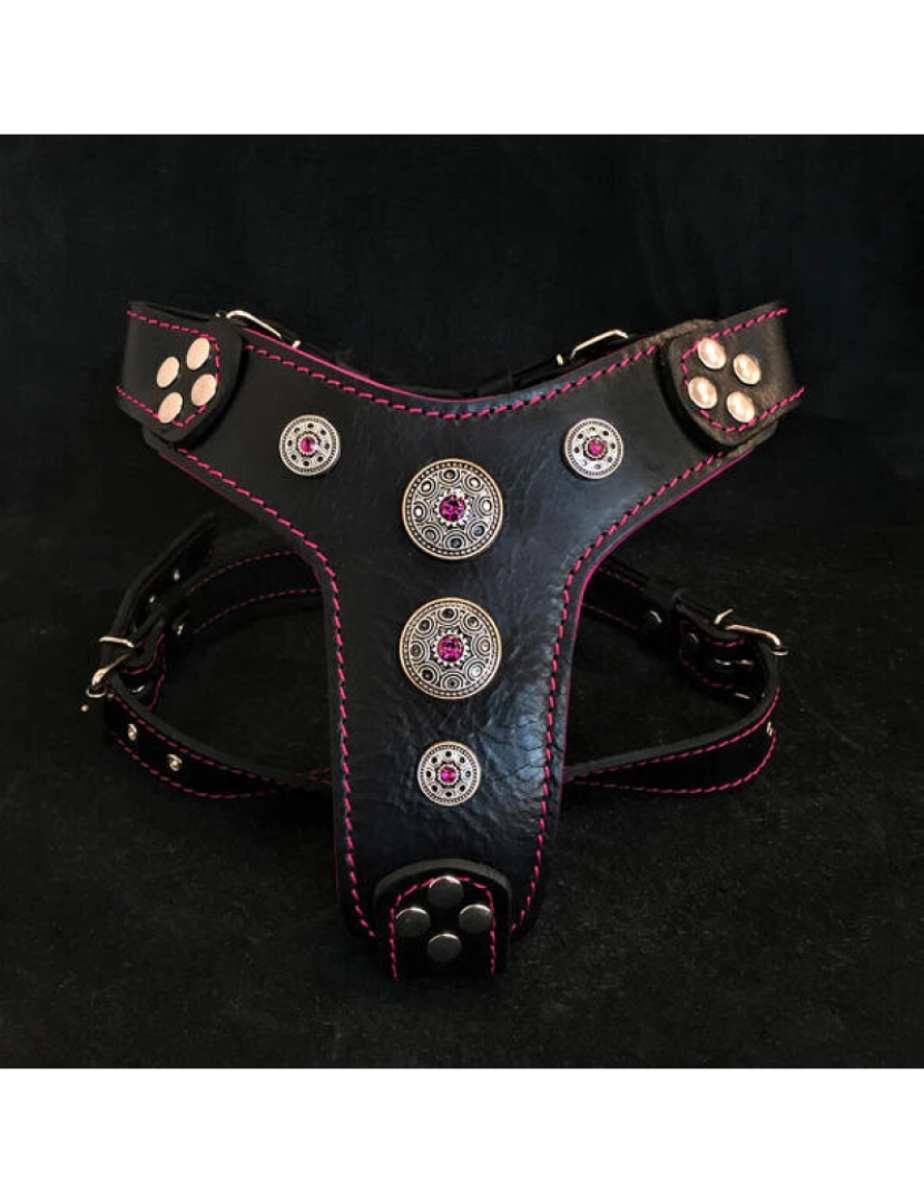 Bestia Custom Dog Gear - O Bijou Harness Black & Pink