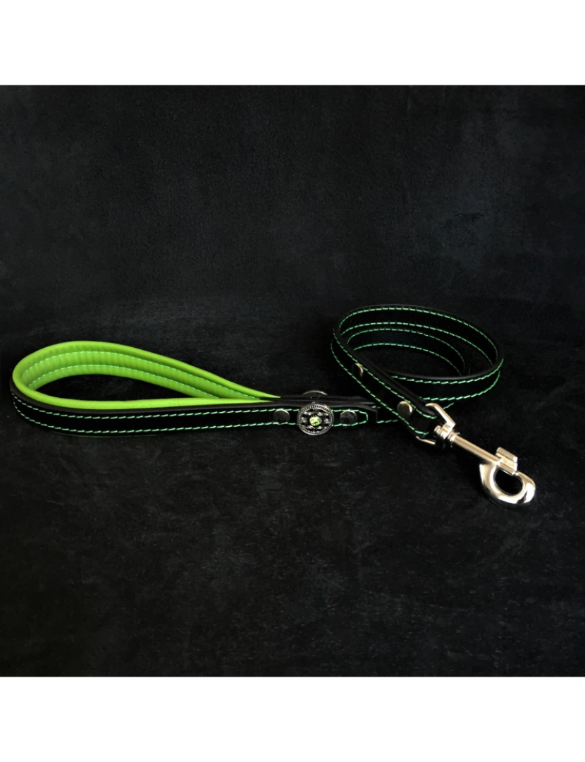 Bestia Custom Dog Gear - A pulseira de couro Bijou Verde