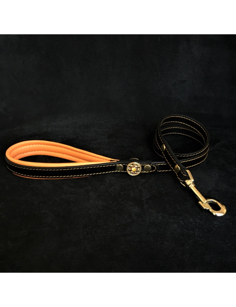 Bestia Custom Dog Gear - A pulseira de couro Bijou Laranja