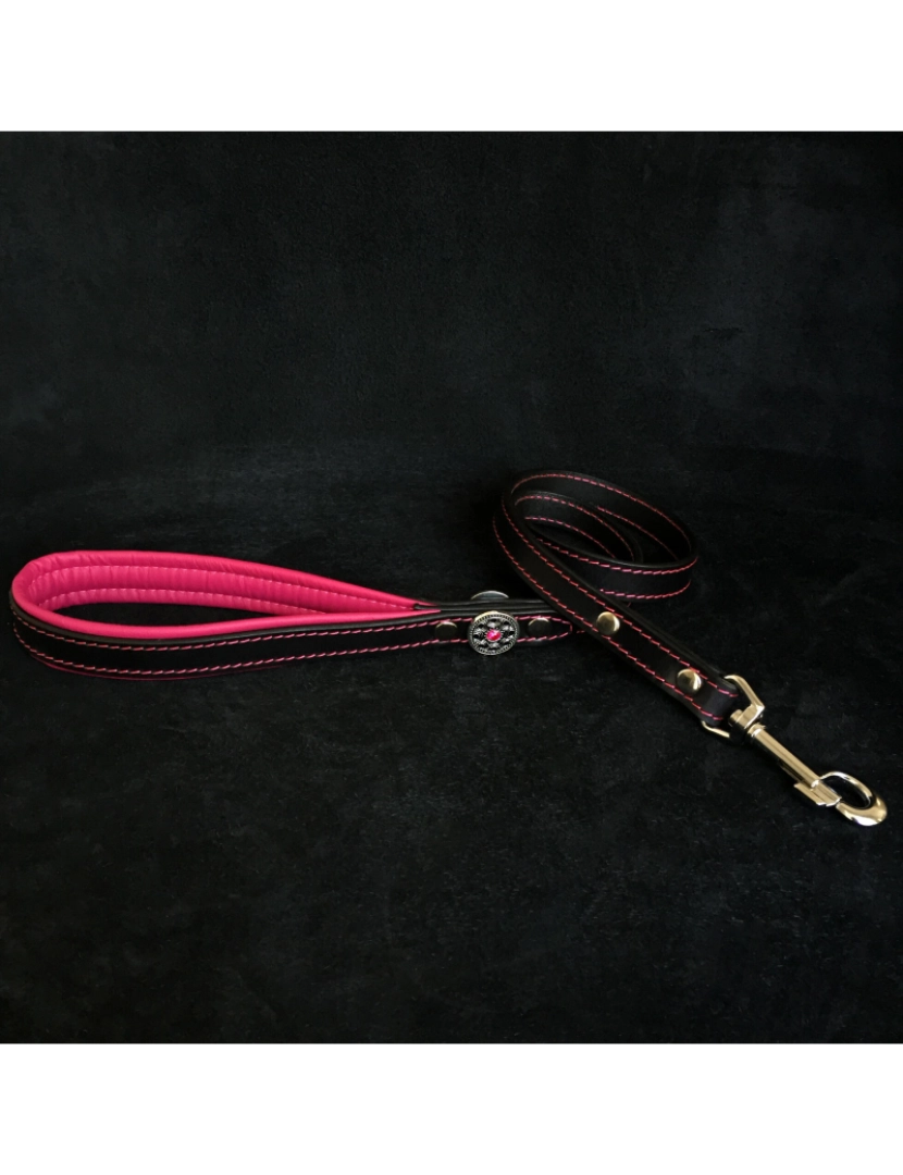 Bestia Custom Dog Gear - A pulseira de couro Bijou rosa