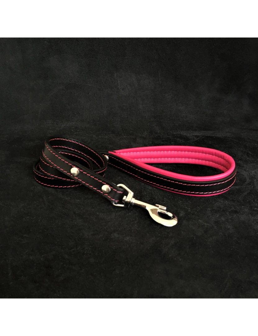 imagem de Leash de couro preto e marrom1