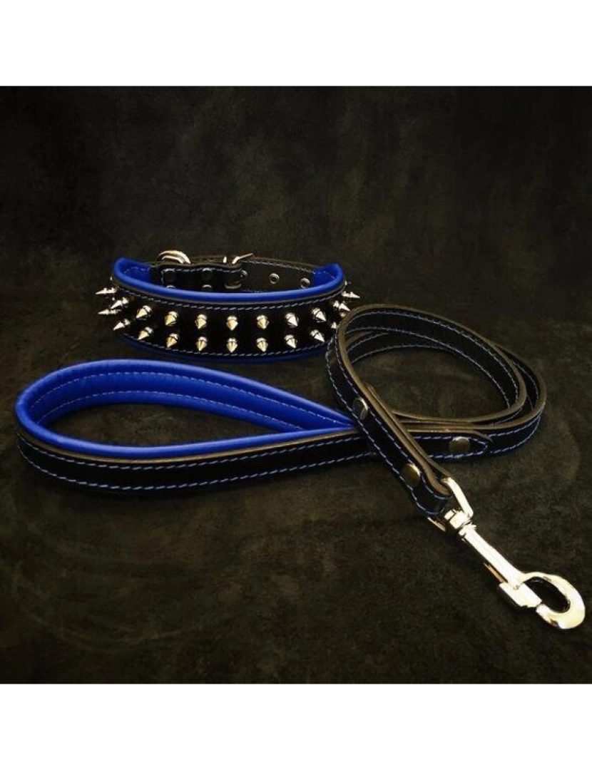 imagem de Leash de couro preto e marrom2