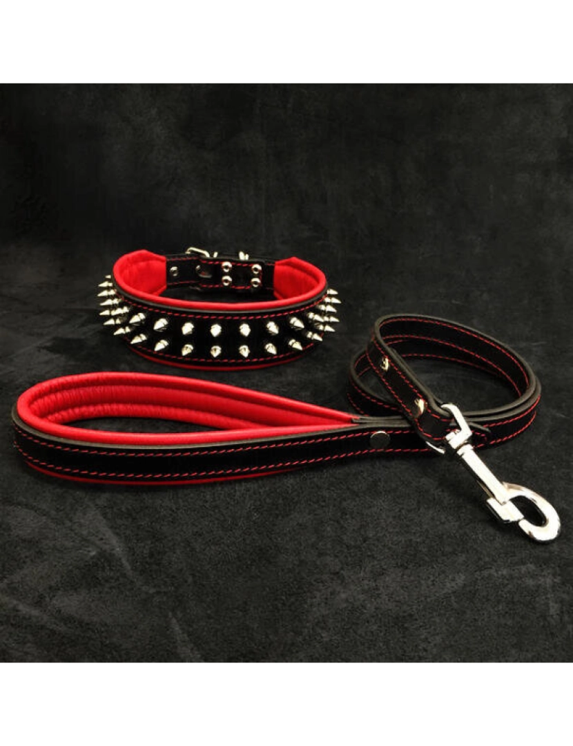 imagem de Leash de couro preto e marrom3