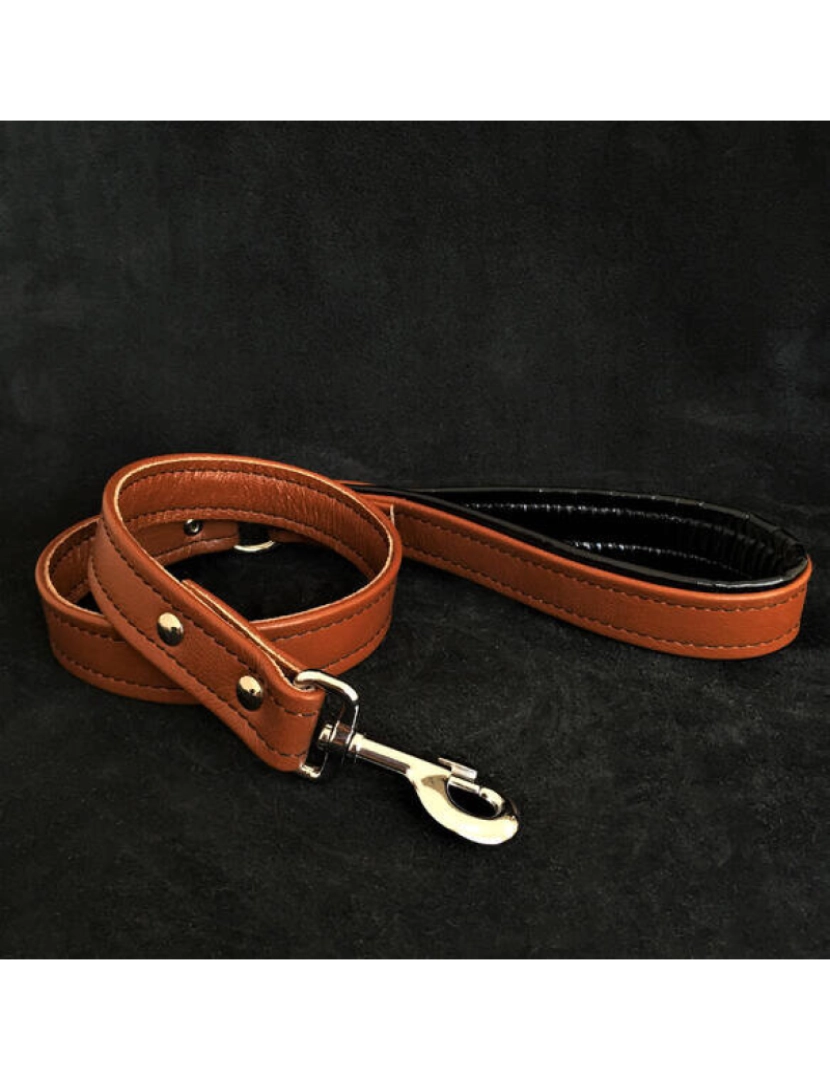 Bestia Custom Dog Gear - Leash de couro macio marrom e marrom