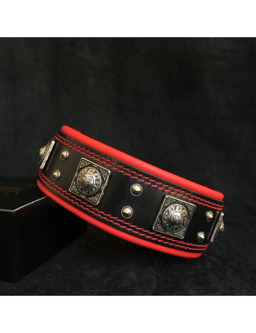 Bestia Custom Dog Gear - A Colar Eros Preto / Vermelho