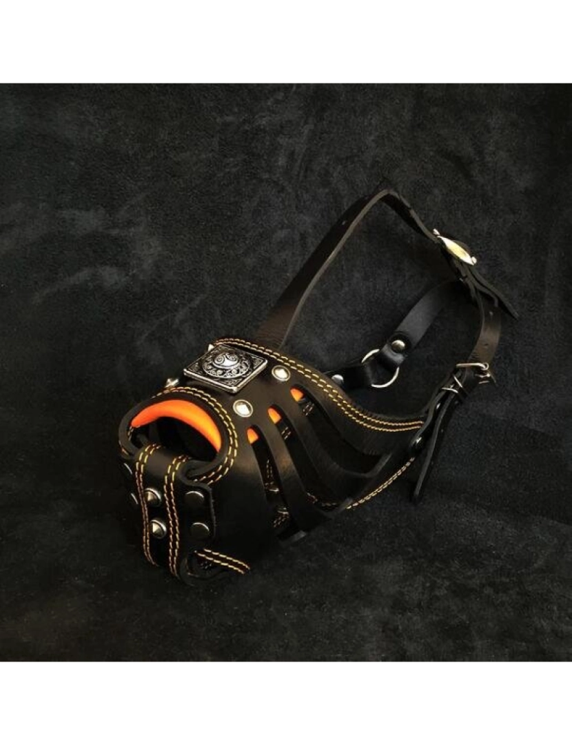 Bestia Custom Dog Gear - Eros Basket Muzzle Preto e Laranja