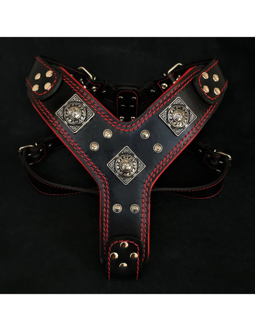 Bestia Custom Dog Gear - O Eros Harness Preto & Vermelho