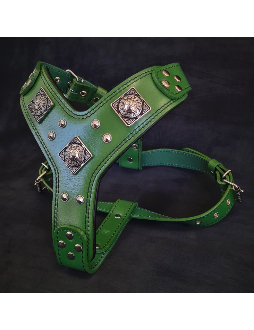 Bestia Custom Dog Gear - Eros Harness Green