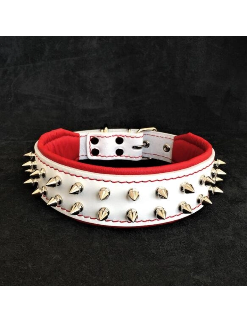 Bestia Custom Dog Gear - The Frenchie White & Red Collar