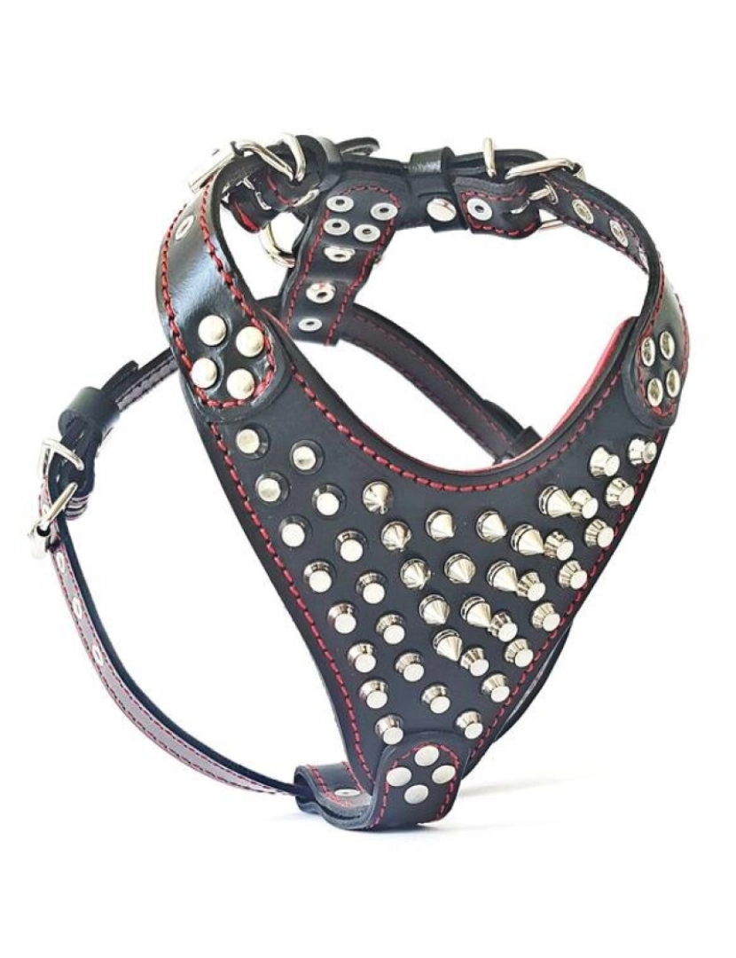 imagem de O francês couro Studded Harness Preto & Preto3