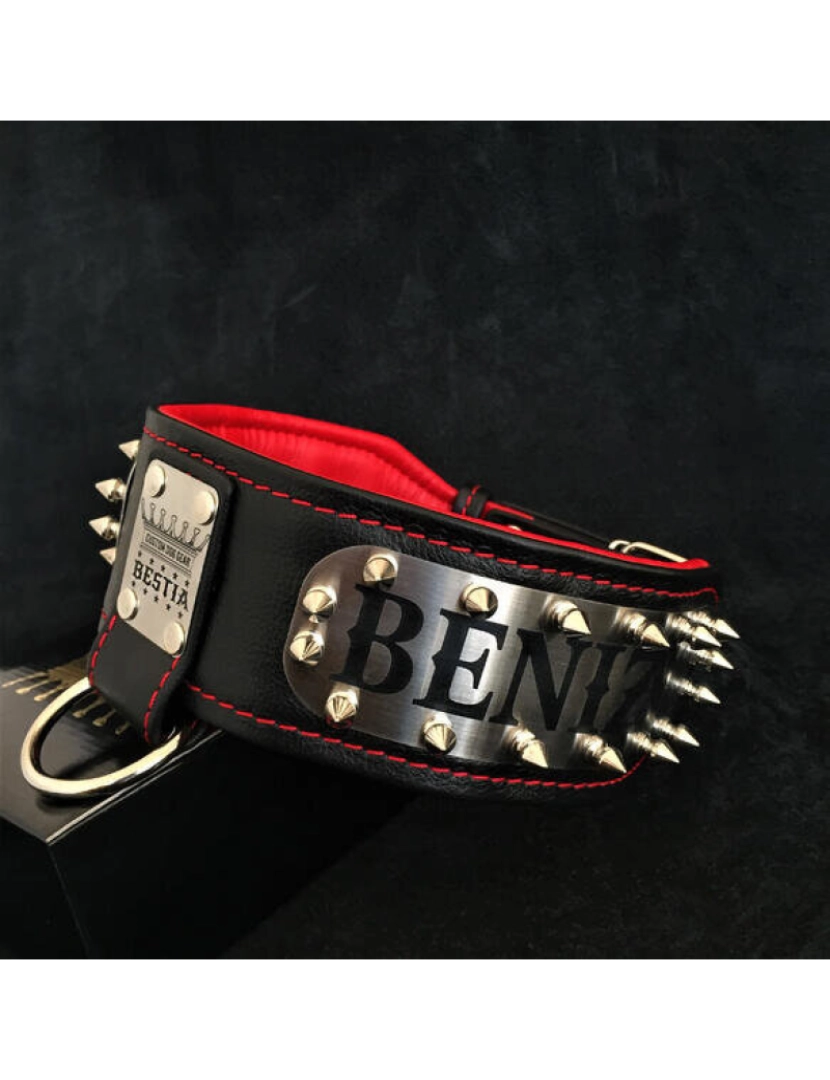 Bestia Custom Dog Gear - The Kennel Collar Black & Red - Personalizado