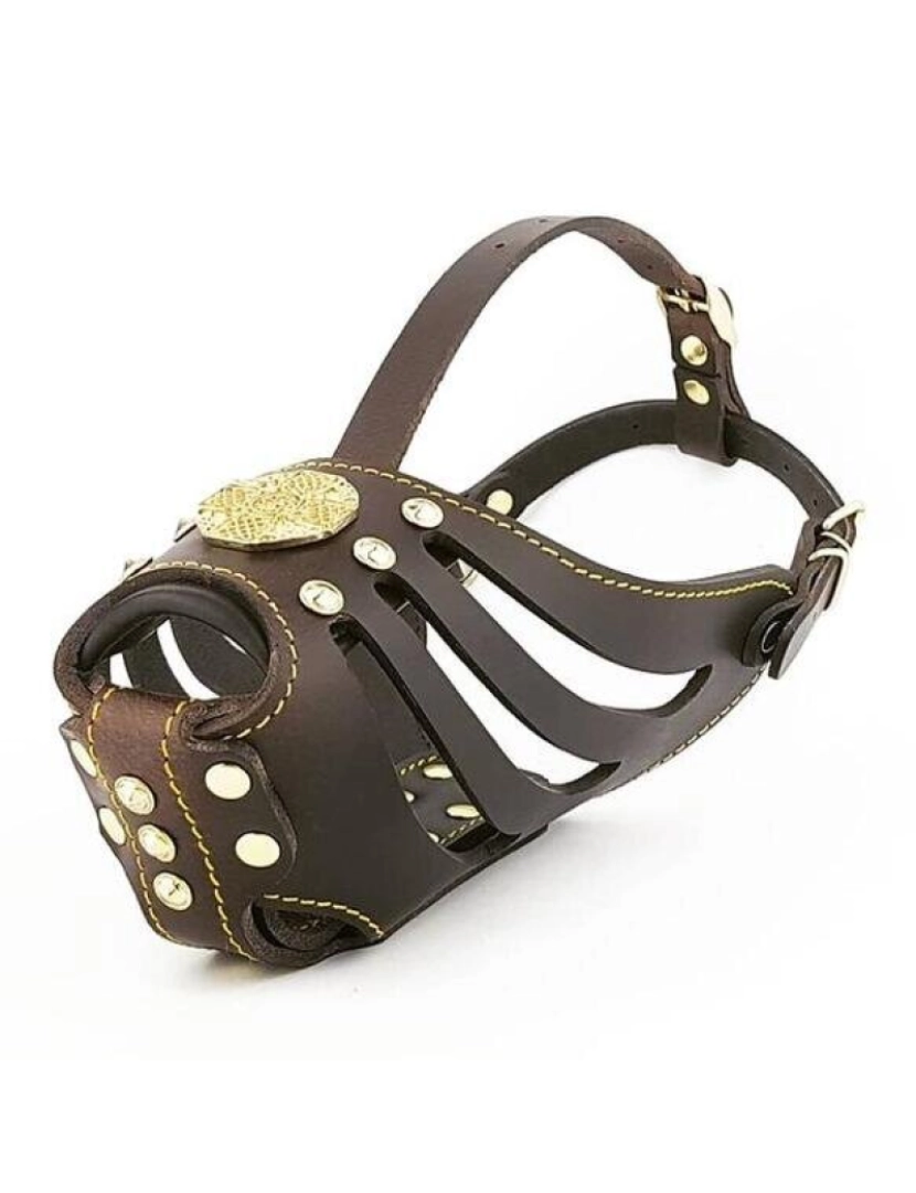 imagem de O Maximus Basket Muzzle Brown/Gold2