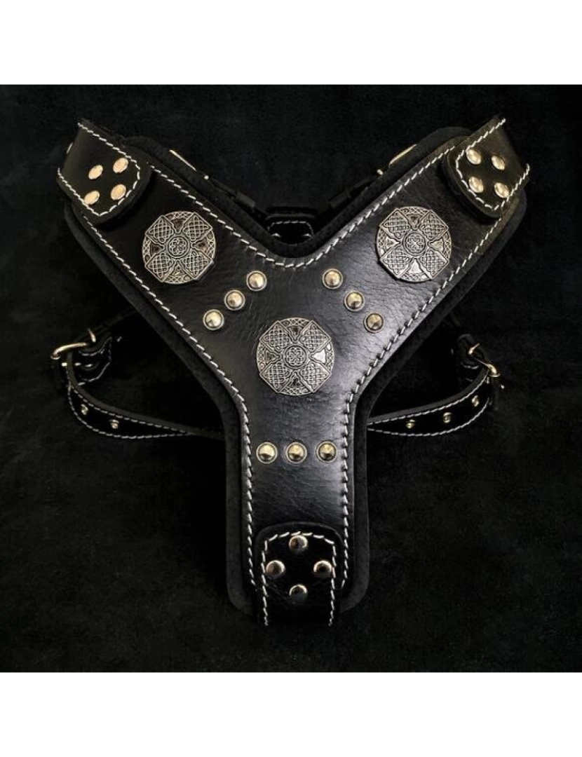 Bestia Custom Dog Gear - The Maximus Harness Black & Silver