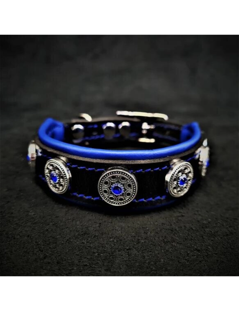 Bestia Custom Dog Gear - O Bijou Puppy Collar Azul