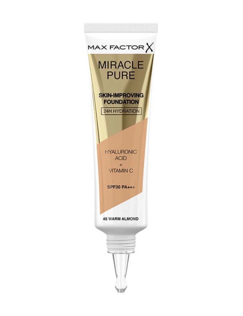 Max Factor - Miracle Pure Skin-Improving Foundation 24H Hydration Spf30 #45-Warm Almond 30 Ml