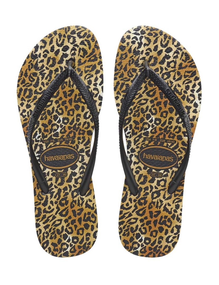 imagem de Havaianas Slim Leopard Senhora  Preto3