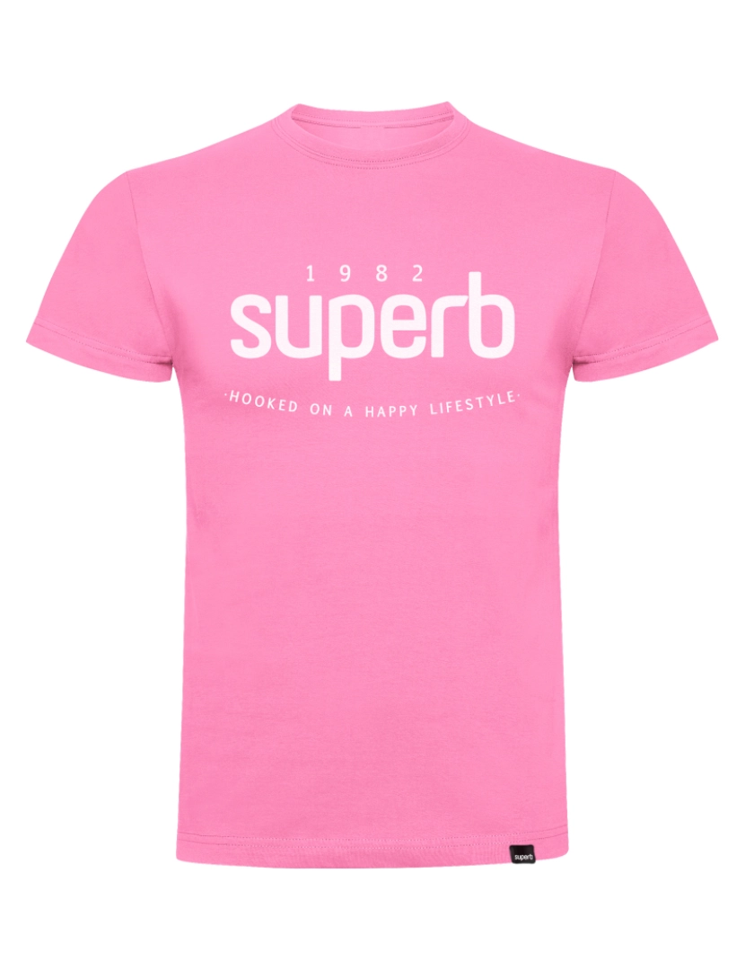 Superb - T-Shirt ICON TEE Homem Rosa e Branco