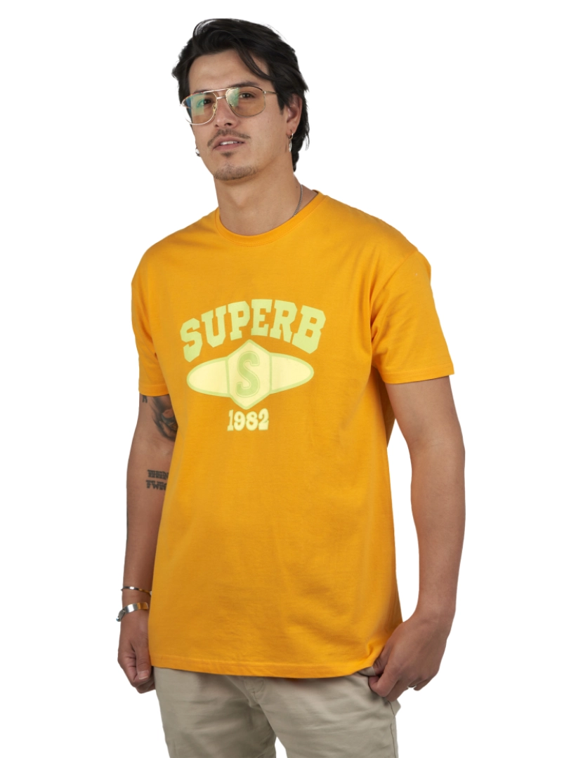 Superb - T-Shirt University Homem Amarelo