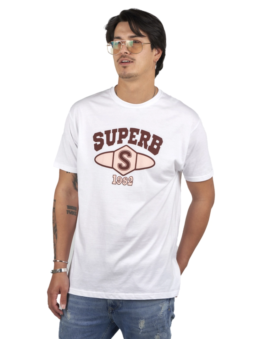 Superb - T-Shirt University Homem Branco
