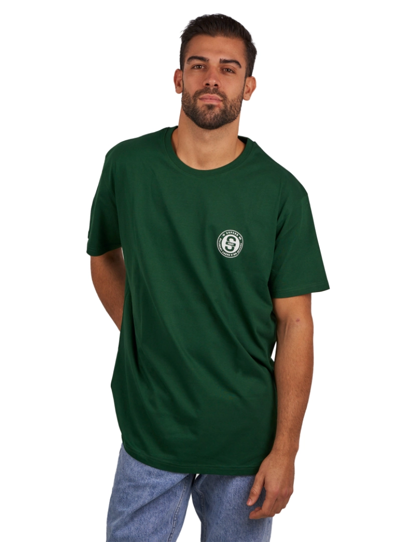 Superb - T-Shirt Basic Oversize Homem Verde Escuro